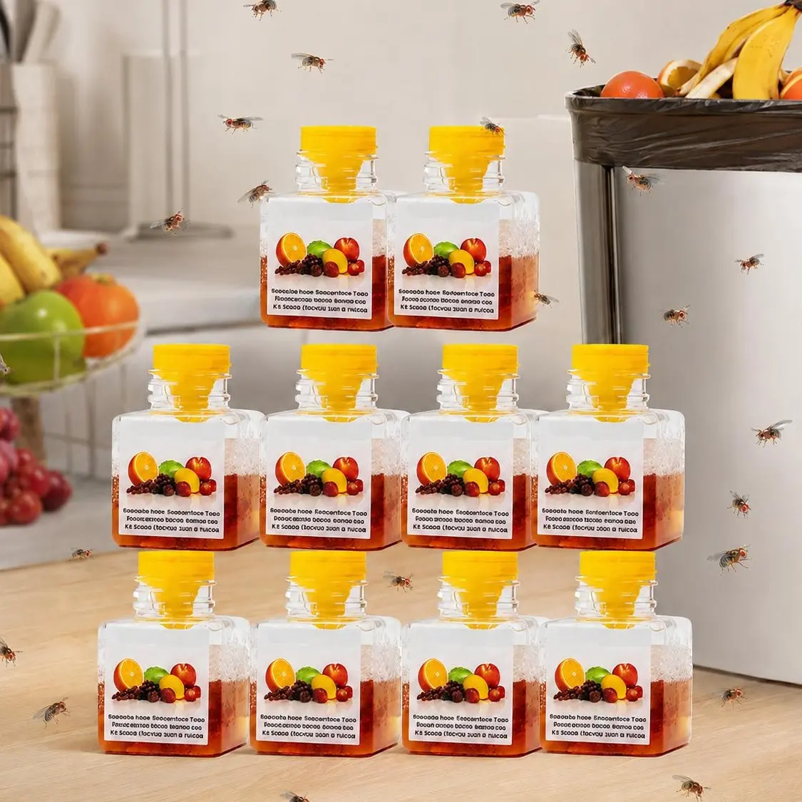 Fruit Fly Traps for Indoors, Highly Effective Fruit Fly Catcher for Home & Kitchen, Long-Lasting Formula Up to 3 Weeks, Non-Toxic