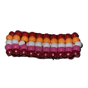 Peachy Kandi Lesbian Flag Kandi Cuff - Colorful Beads with Unique Design