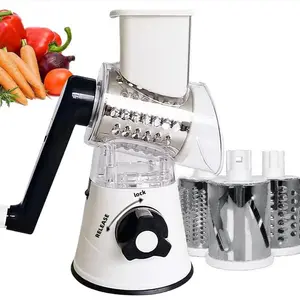 Rotary Cheese Grater with 3 Replacement Blade, Rotary Cheese Shredder, 1/2 Sets Manual Vegetable Roller Slicer, Multifunctional Kitchen Vegetable Grater, Kitchen Utensils, Kitchen Gadgets, Summer for Gift