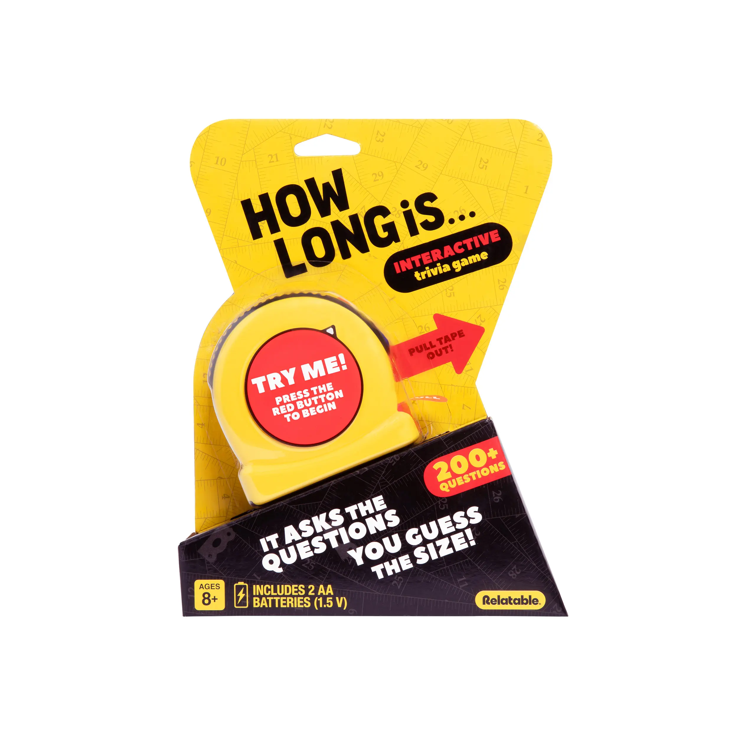 How Long Is by Relatable - The Interactive Trivia Game Where You Guess the Length. A Family Trivia Game and Guessing Game for Game Night – Includes 1 Device that holds 200 Questions. Batteries Included