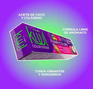 Kuu Color System Funny Color Hair Dye 3.04 Fl Oz Tube Container for Hair Styling Haircare Ammonia-Free with Coconut Oil & Collagen - Salon