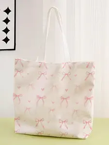 Butterfly Pattern Casual Bag, Fashionable Shopping Bag, Storage Bag, Suitable for Travel, Business Trips, All Seasons, Valentine's Day Gift
