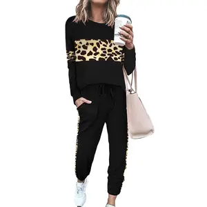 PrettyGarden Women's Leopard Print 2 Piece Tracksuit Crew Neck Long Sleeve Tops Long Sweatpants Outfits Lounge Sets PrettyGarden Women's Leopard Print 2 Piece Tracksuit Crew Neck Long Sleeve Tops Long Sweatpants Outfits Lounge Sets