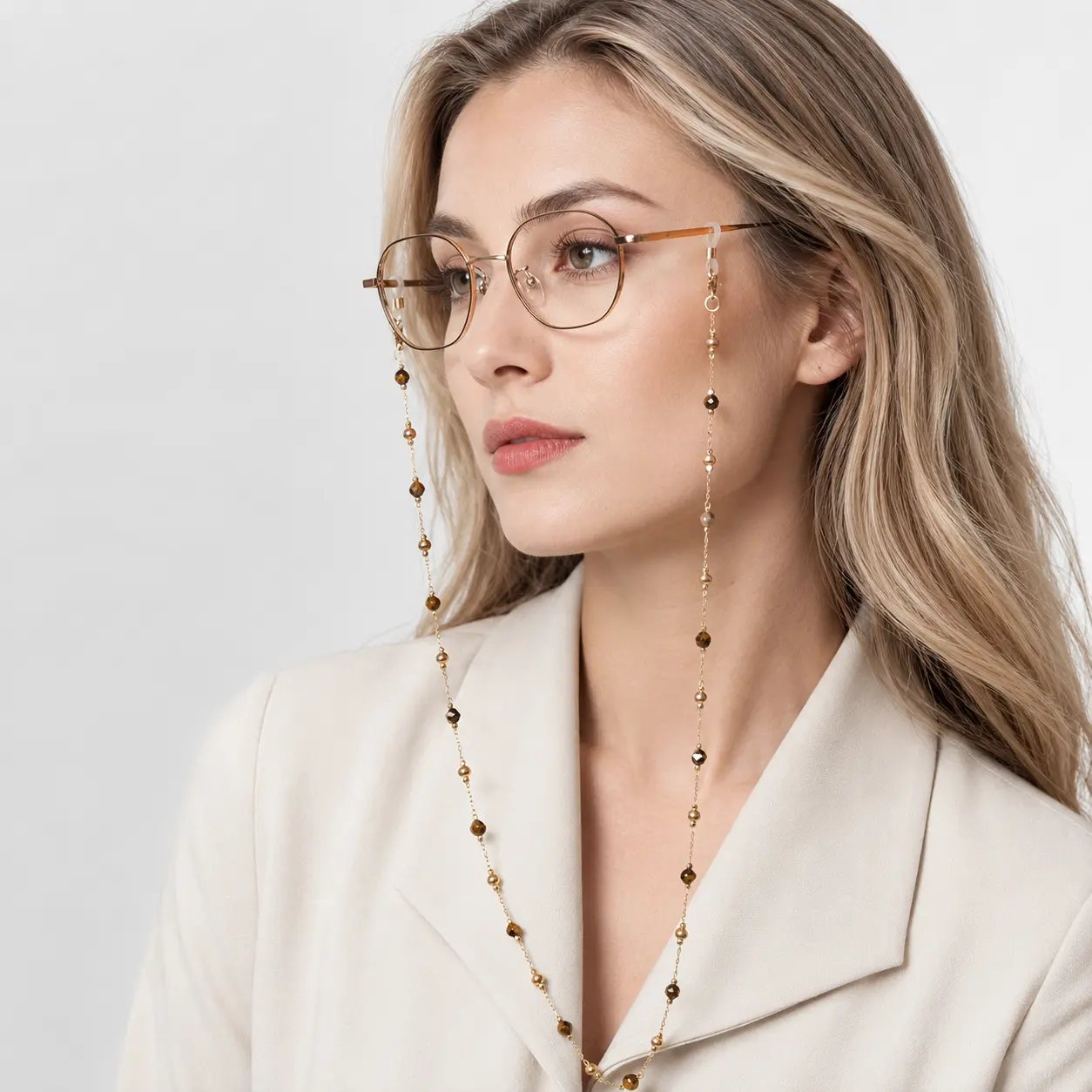Women's Boho Glasses Chain - Multi-Use Eyeglass Holder, Necklace, Bracelet, Earbud & Mask Accessory