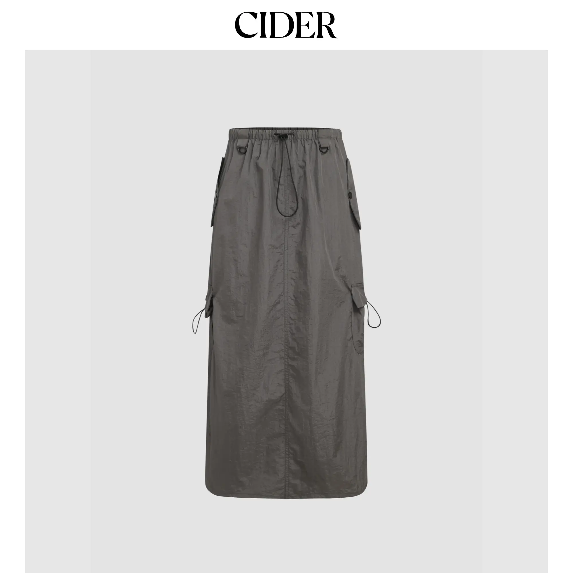 Cider Women's Casual Solid Cargo Parachute Maxi Skirt, Featuring a High Waist with an Adjustable Drawstring, Basic, Plain, No, 3Xl - 24