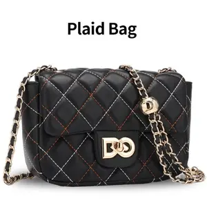 2026 New Fashion Women’s Diamond Quilted Chain Bag — Premium Contrast-Line Small Square Crossbody/Shoulder Underarm Bag, Versatile for Commuting outdoorfun