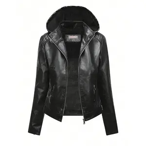 Women's Leather Jacket Autumn Winter Fleece Lined Warm Coat Casual Fashion Style Everyday
