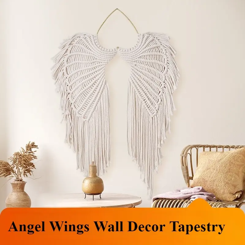 Angel Wings Wall Decor Tapestry Angel Wings Woven Tapestry Pendant Nordic B&B Wall Hanging Decorative Home Accessory Modern House Decor Modern Wall Decor Decorative Wall Art
