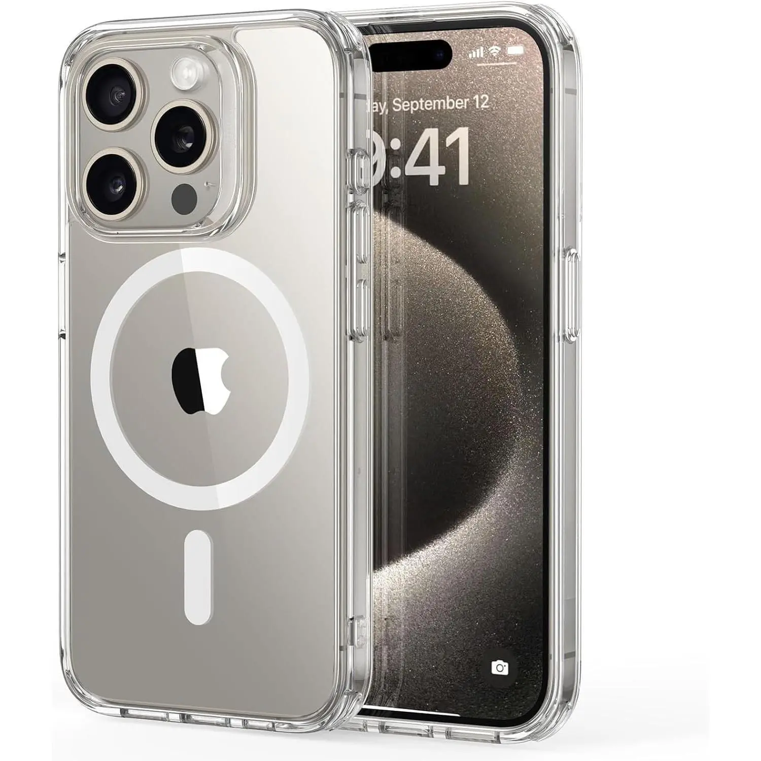Magnetic Transparent Smartphone Casing with Acrylic Back - MagSafe-Compatible, Shockproof, HD Dual Card Slot, 5G Support for iPhone 17/16/15/14/13/12/11 Pro Max, Ultra (5.81 in) - Handheld Cellphone Protection, Accessories
