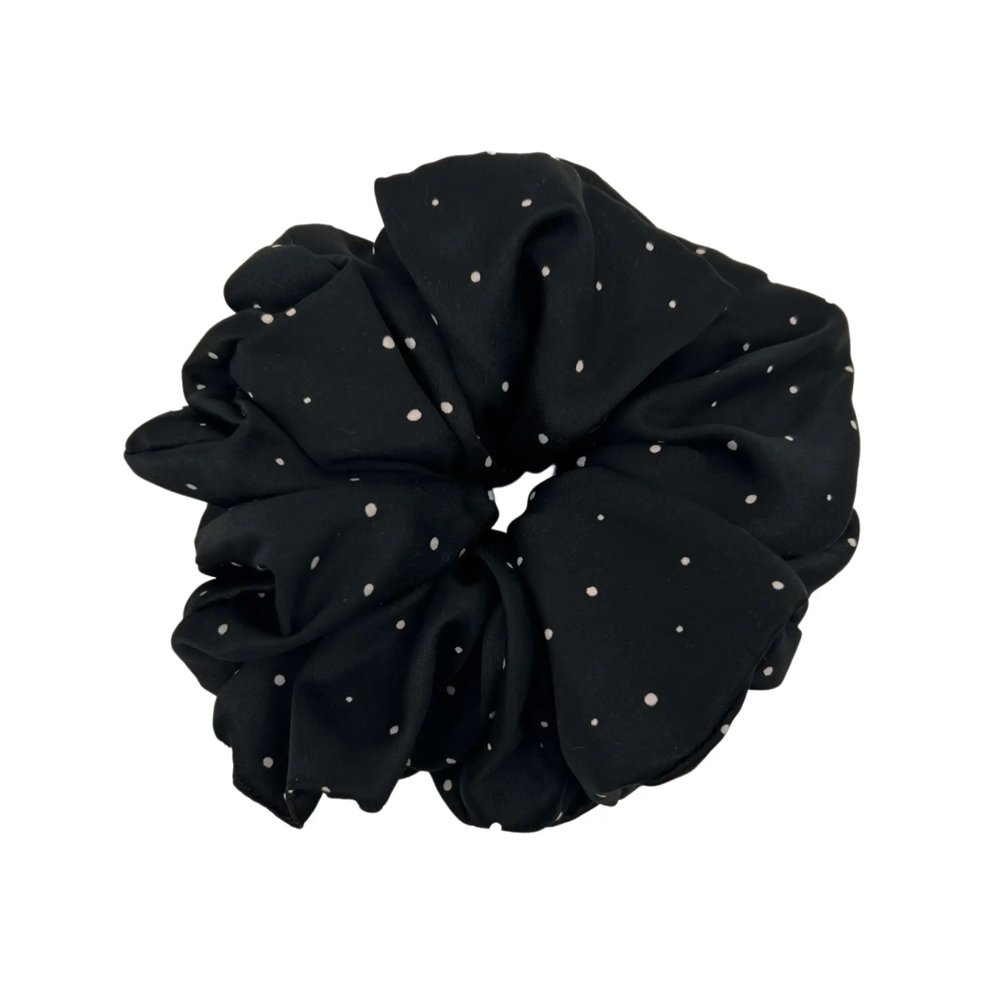 Sateen scrunchies Hair tie| Wedding XXL scrunchy| Jumbo size| Hair band| Big hair Ribbed Cotton Oversized scrunchy Handmade Black white dot Cotton Synthetic
