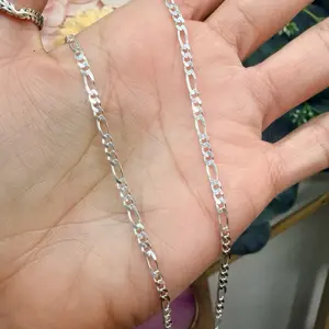 Silver 925 figaro chain 22inches - cadena plata figaro de 22 pulgadas