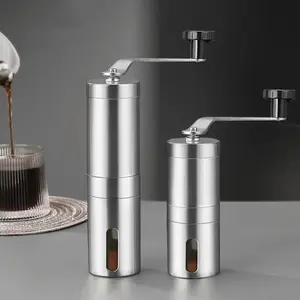Stainless Home Portable Manual Coffee Grinder Hand Coffee Mill with Ceramic Burrs Adjustable Settings Portable Hand Crank Tools