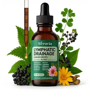 21-in-1 Lymphatic Drainage Drops for Liposomal, 6000mg Immune & Lymph System Support Supplement for Women & Men with Echinacea, Dandelion, Burdock, Bromelain, Calendula, Turmeric & More, 2 FL OZ
