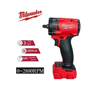 Powerful Milwaukee 3/8" Impact Wrench | 300Nm Torque, 2800RPM, LED Light for Auto Repair & DIY Projects tool kit set