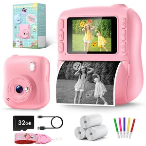 Kids Instant Print Camera - 1080P HD Digital Camera with 32GB TF Card, Kids Camera Gifts for Girls Boys, Selfie Video Camera, Creative PhotographyToy for Girls & Boys Aged 3-12, Perfect Gift for Christmas,Birthday, Holidays Durable Toddler Gift