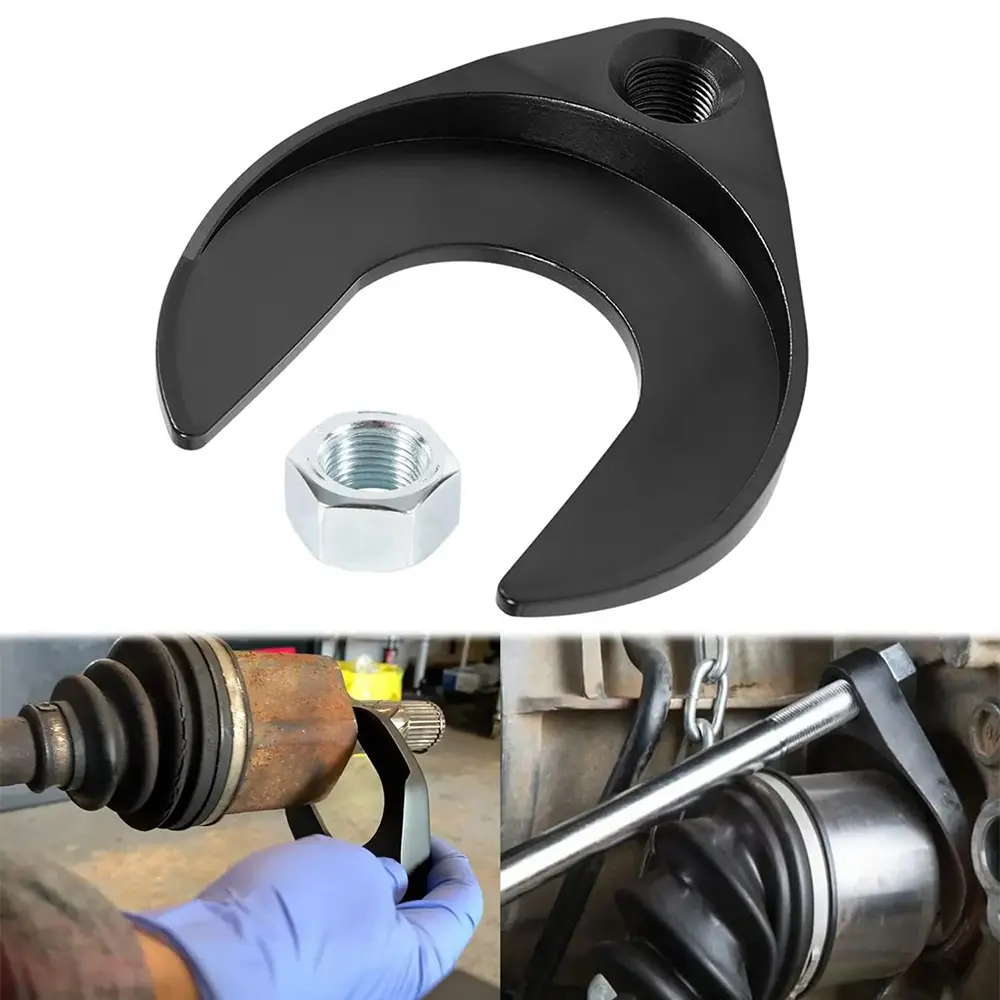 USA-Made Heat-Treated Carbon Steel Inner CV Axle Puller Set, 5/8"-18 Threads Adapter, 48mm U-Shaped Fork, Hammer-Free Auto Repair Tool for Most Vehicles, Specialty Mechanic Tools Repairs Work