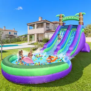 Inflatable Water Slide for Kids with Big Splash Pool, Water Slides for Kids Backyard Water Slide and Swimming Pool Summer Splash Party