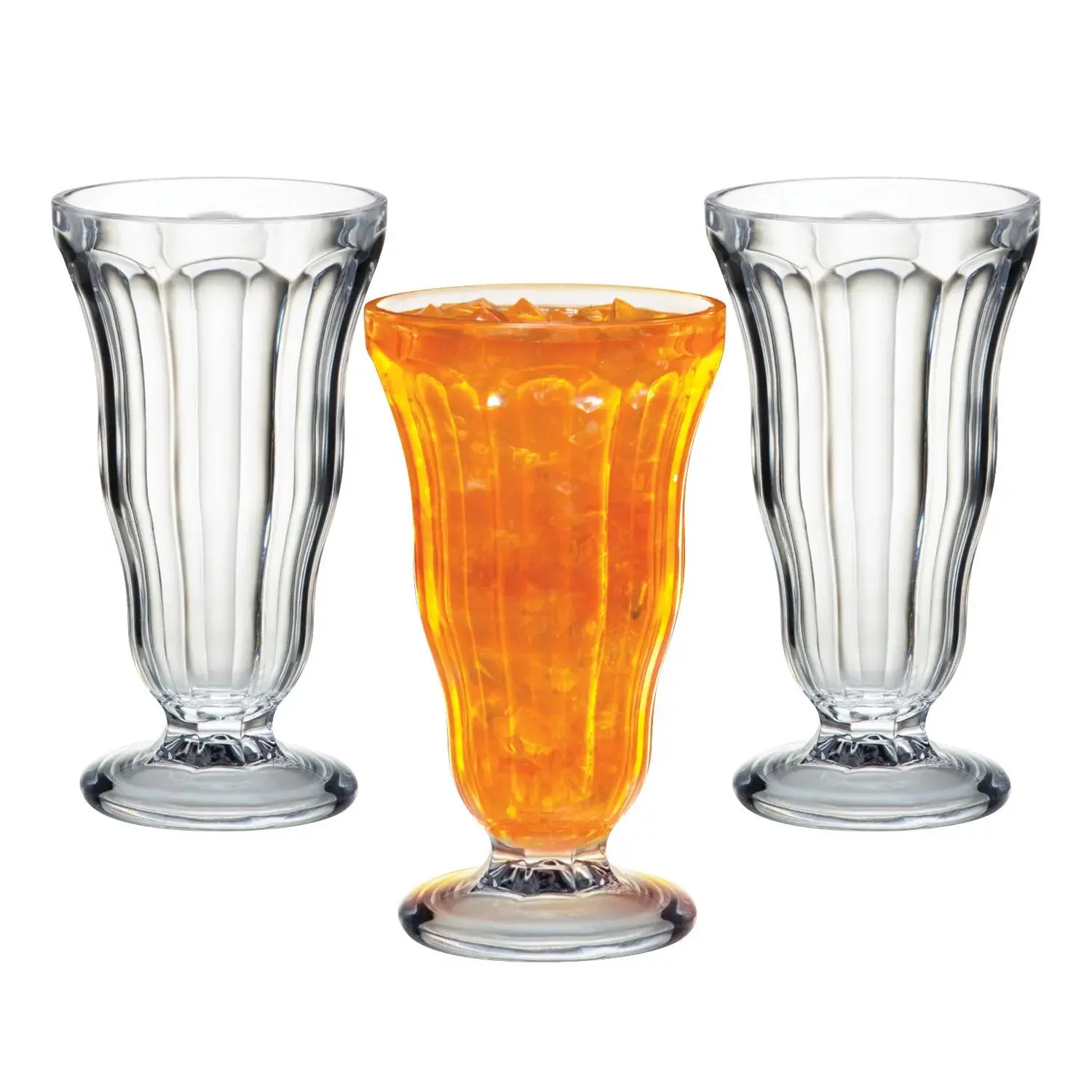 Premium Soda Shoppe Reusable Plastic Fountain Glasses - 6 Ct.