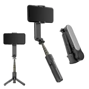 Stabilizer for Smartphone,1-Axis Selfie Stick Gimbal Stabilizer with Fill Light 360°Rotation with Wireless Remote for Android and iPhone,Ideal for Vlogging,TikTok Recording Accessories Cellphone