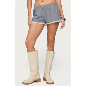 Edikted Women's Ellie Lacey Gingham Shorts