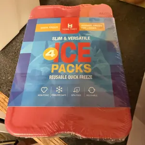 Ice Pack, 4 Counts Reusable Ice Pack, Quick Freeze Space Saving Reusable Ice Pack for Lunch Boxes Or Coolers, Multi Colored