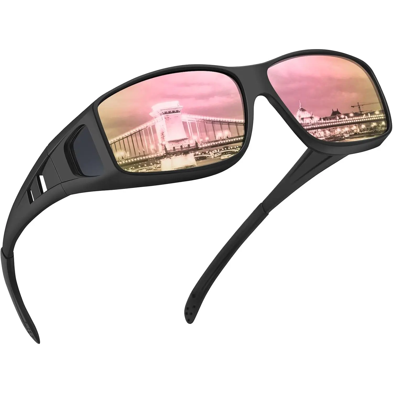 A/Black Frame-pink Silver Lens