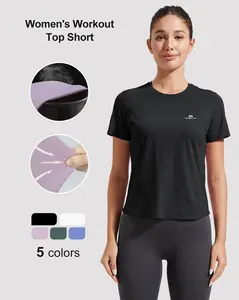Pioneer Camp Women's Workout Top Short Sleeve UPF 50+ Sun Protection Quick Dry Crew Neck Athletic Shirt