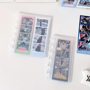 Simple Mushroom Hole Photocards Holder Loose Leaf Vertical Photo Album Transparent Bill Storage Booklet