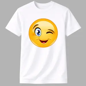 Winking Smiley Face T-Shirt – Cute Happy Emoji Graphic Tee | Fun Aesthetic Streetwear for Men and Women by Ms Lauren Charles  Design