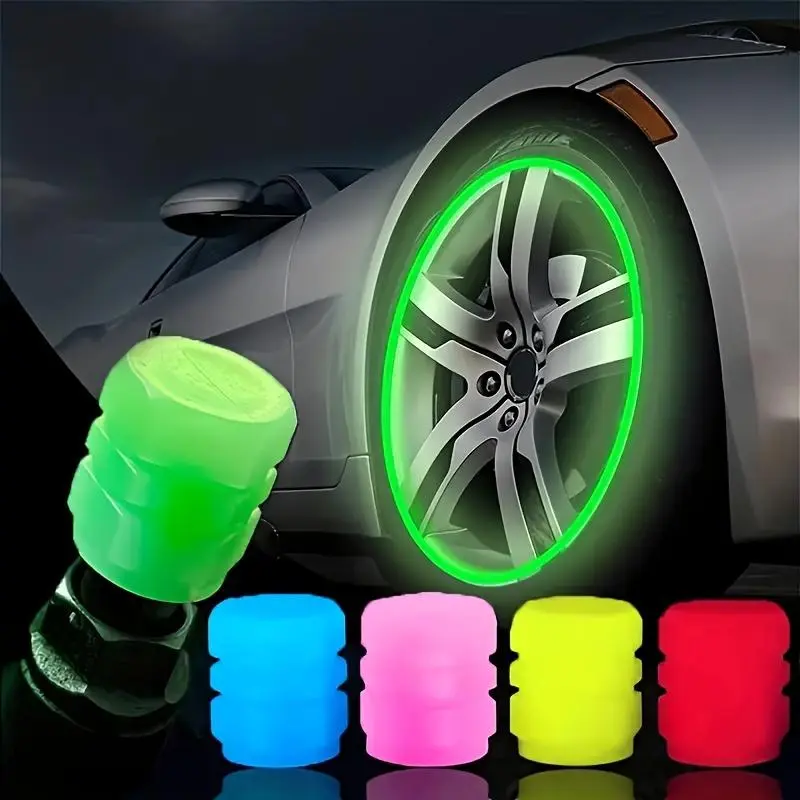 4 luminous stem covers, GM fluorescent stem covers, car tire luminous valve cap, general valve cover, multi-color optional beautiful and practical, color luminous