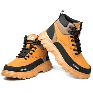 SEBOWEL Unisex Steel Toe Work Shoes Safety Sneakers Comfortable Lightweight Puncture Proof Slip on Indestructible Construction Work Shoes..