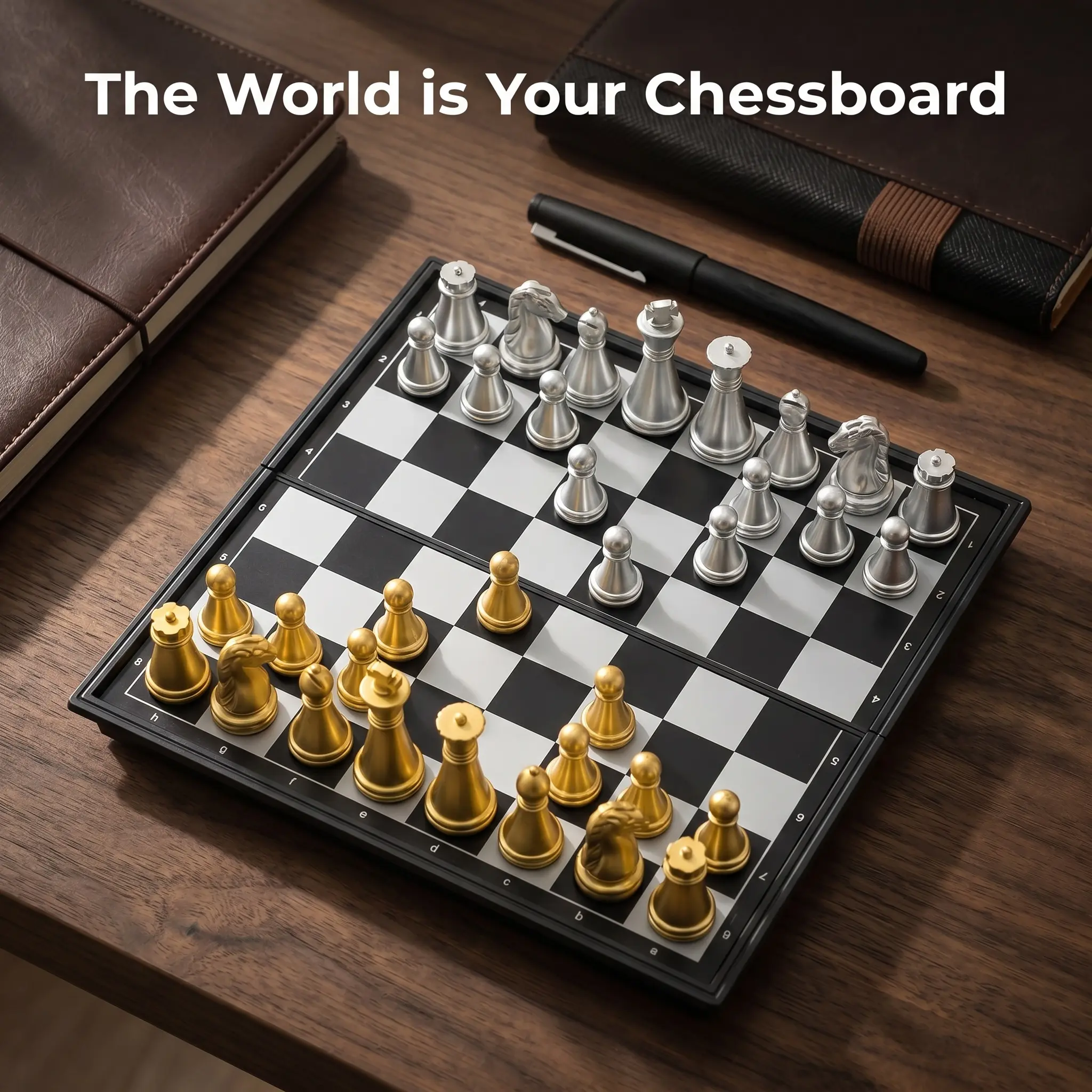 Mini Magnetic Chess Board Game, 1 Count Portable Folding International Chess, Educational Toy, Birthday Festival Party Gift, Game Accessory, Family Tabletop Strategy Board Game-MM1