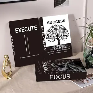 3 Piece Set Simple Home Decor Fake Books, Realistic Book Display Box, Cozy Atmosphere Creative Decoration, Living Room Study Background Props, Aesthetic Room Decoration