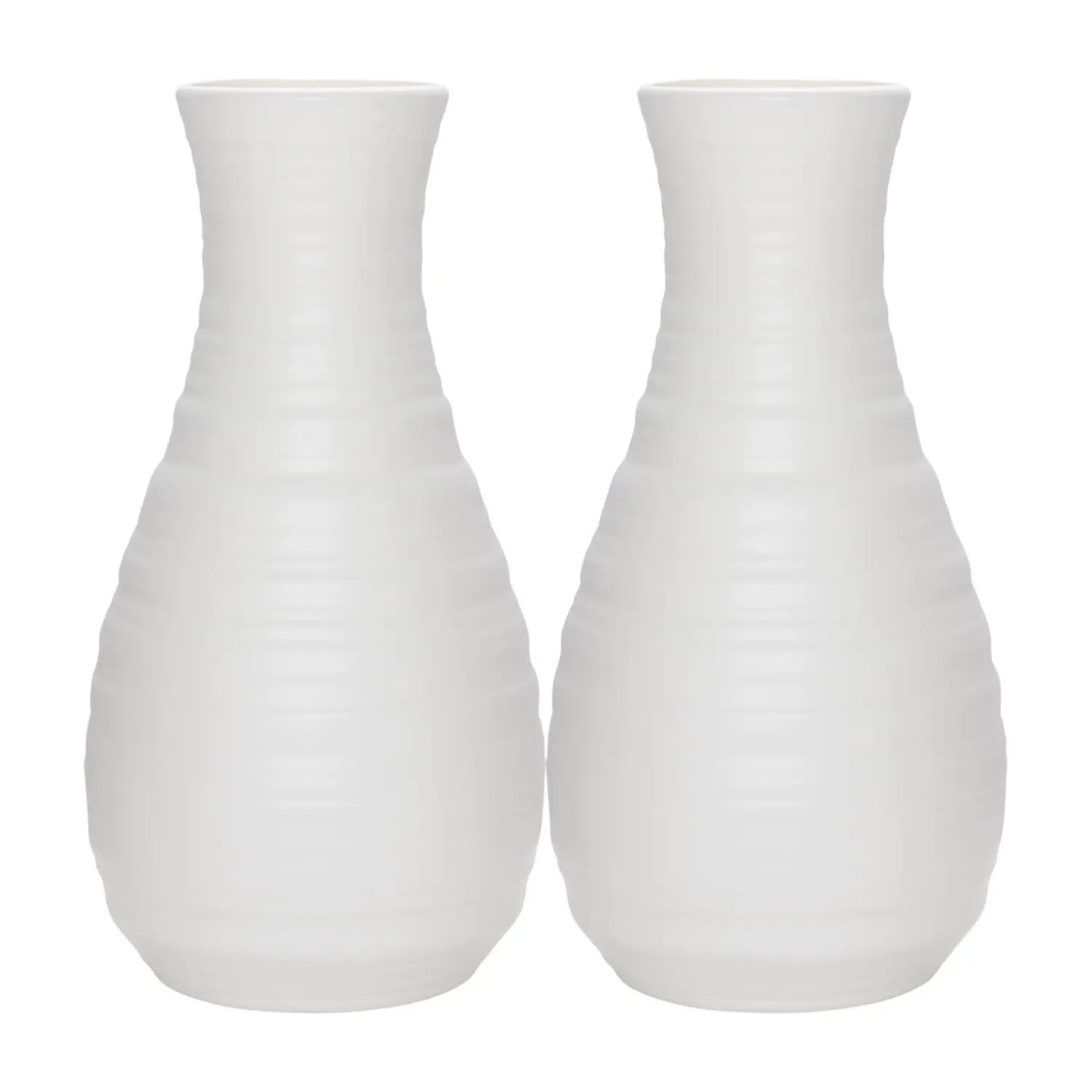 2PCS Composite Plastics Flower Vase, Unbreakable Ceramic Look Vase for Home Decor Centerpieces, Arranging Bouquets
