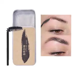 Eyebrow Styling Soap with Eyebrow Brush, 1 Set Eyebrow Shaping Wax Cream & Eyebrow Brush, Long Lasting Eyebrow Gel Eye Brow Stereotyped Cream, Eyebrow Gel Makeup
