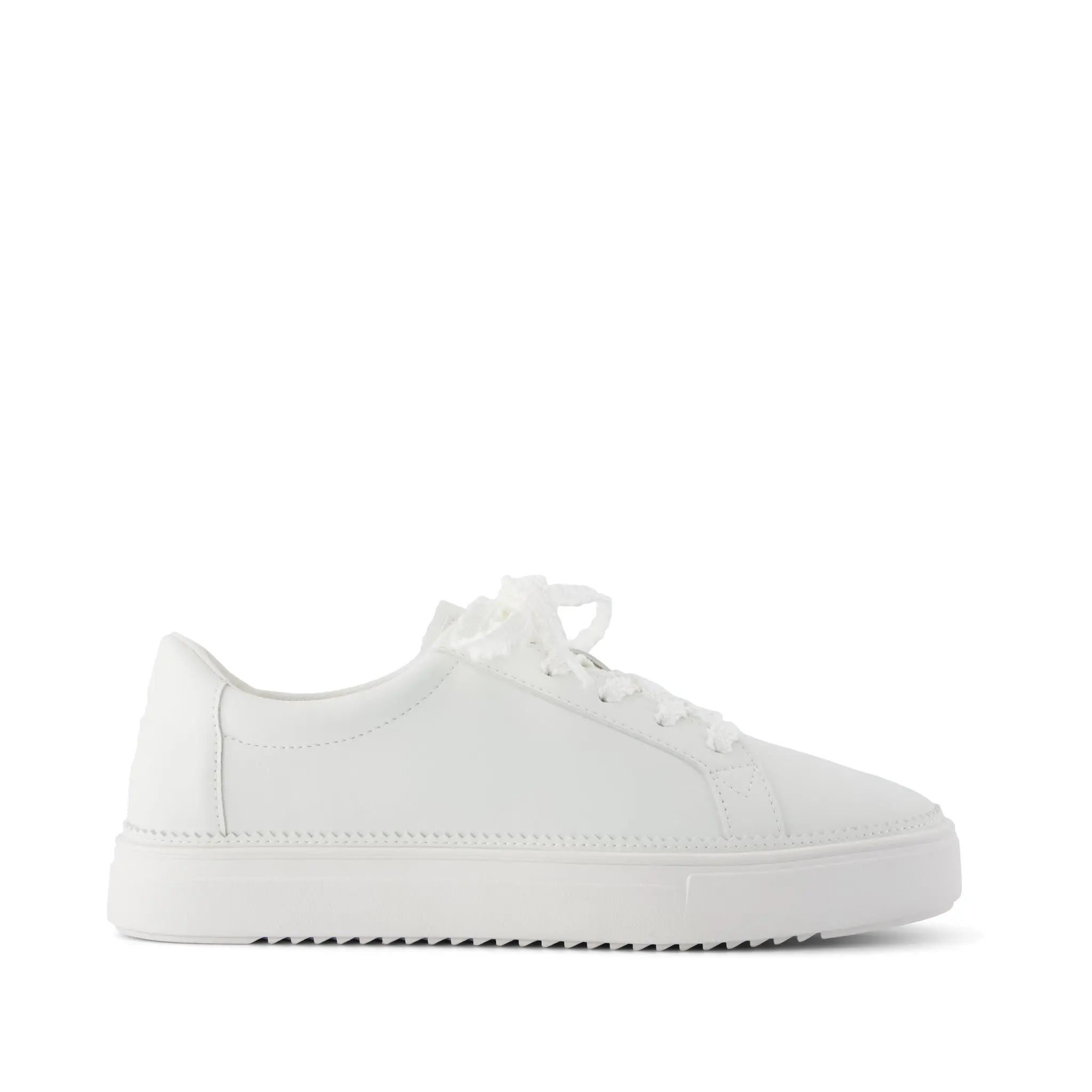Womens Izzy Lace-Up Sneaker White Faux Leather