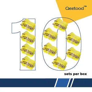 E-Track Ratchet Tie Down Straps, 2" Wide x 16' Long Heavy Duty Load Binder Cargo Lashing Strap with 4400 lbs Breaking Strength for Truck Van Trailer, 1466 lbs Working Load (10)