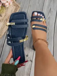 Women's Fashionable Colorblock Platform Sandals, Casual Open Toe Beach Sandals for Summer, Lightweight Breathable Comfortable Shoes for Daily Wear, Higher Platform Sandals, Girl
