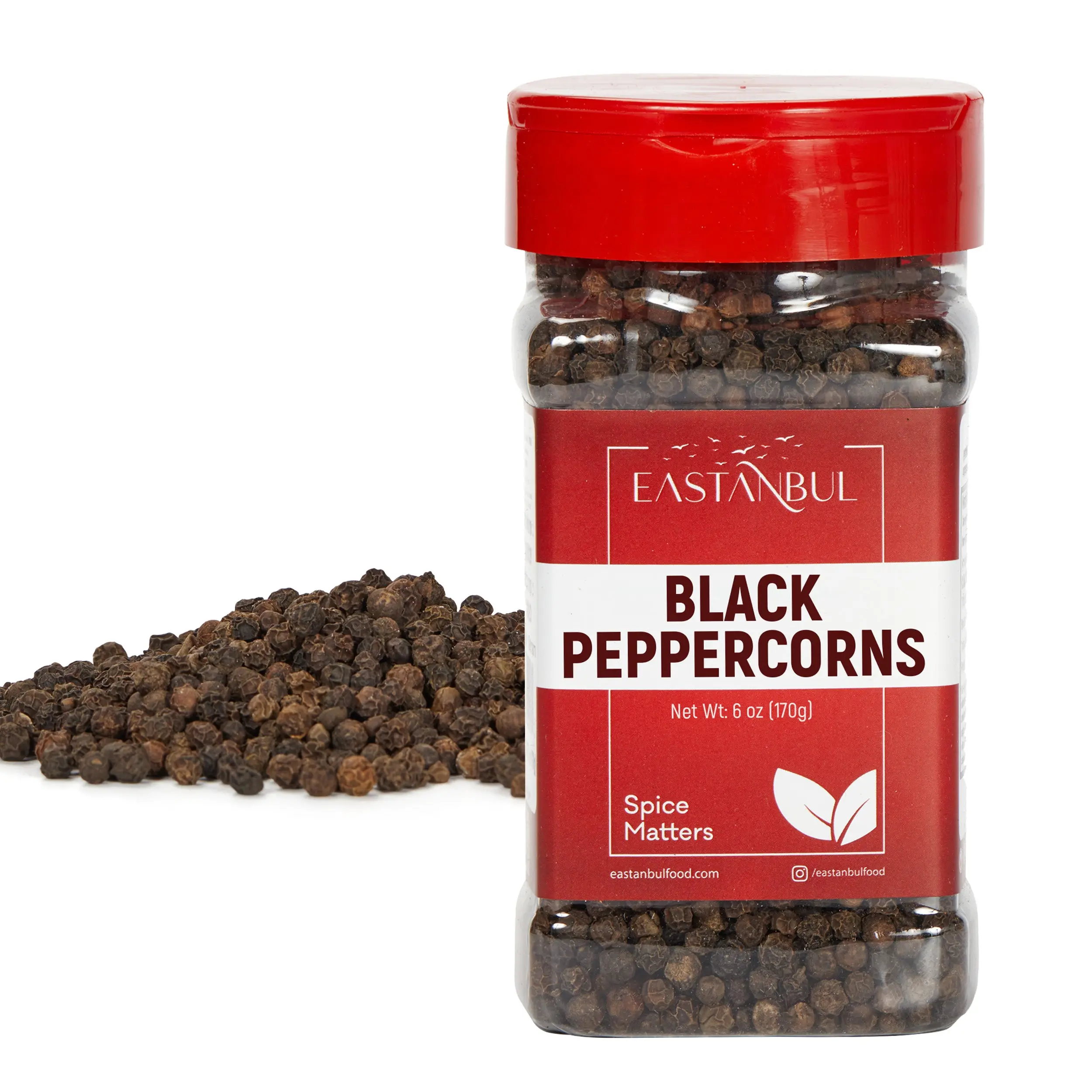 Eastanbul Black Peppercorns Whole, Whole Peppercorns for Grinder Refill,6oz Flavor Spice