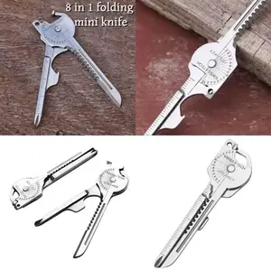 Outdoor Multi-Function Keychain Tool Set, Compact Portable Camping Emergency Kit with Screwdriver Bottle Opener, Essential Survival Gear, EDC Multi Tools, Lightweight Tools, Stainless Steel Tools