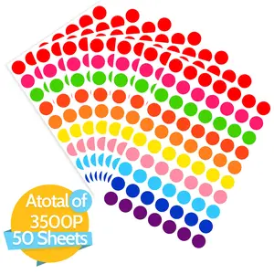 3500 Pieces Dot Stickers, Color Coding Labels Circle, 10 Color Circle Stickers, Price Stickers, Colored Dot Stickers for Office, Self Adhesive Label