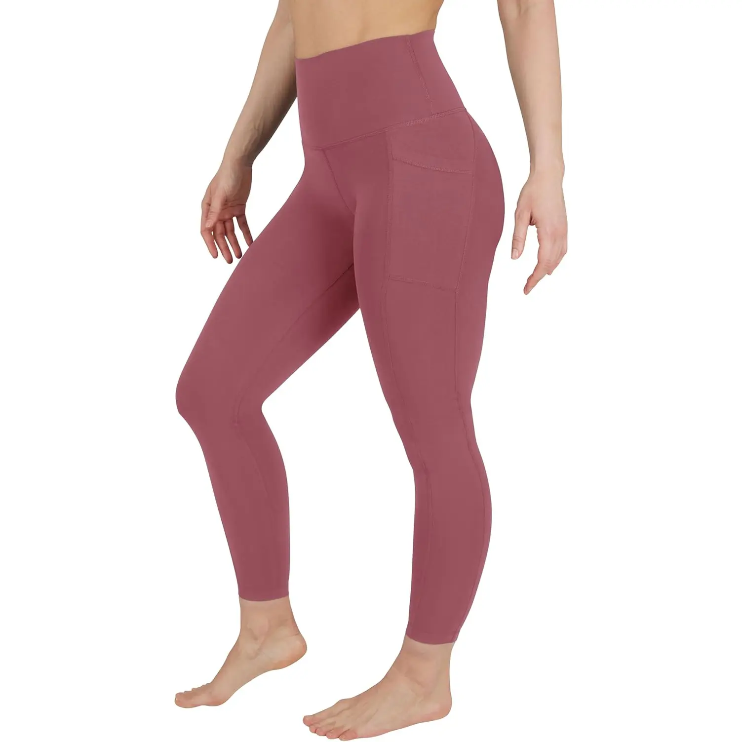 90 Degree by Reflex Cotton High Waist Ankle Length Compression Leggings with Elastic Free Waistband 90 Degree By Reflex