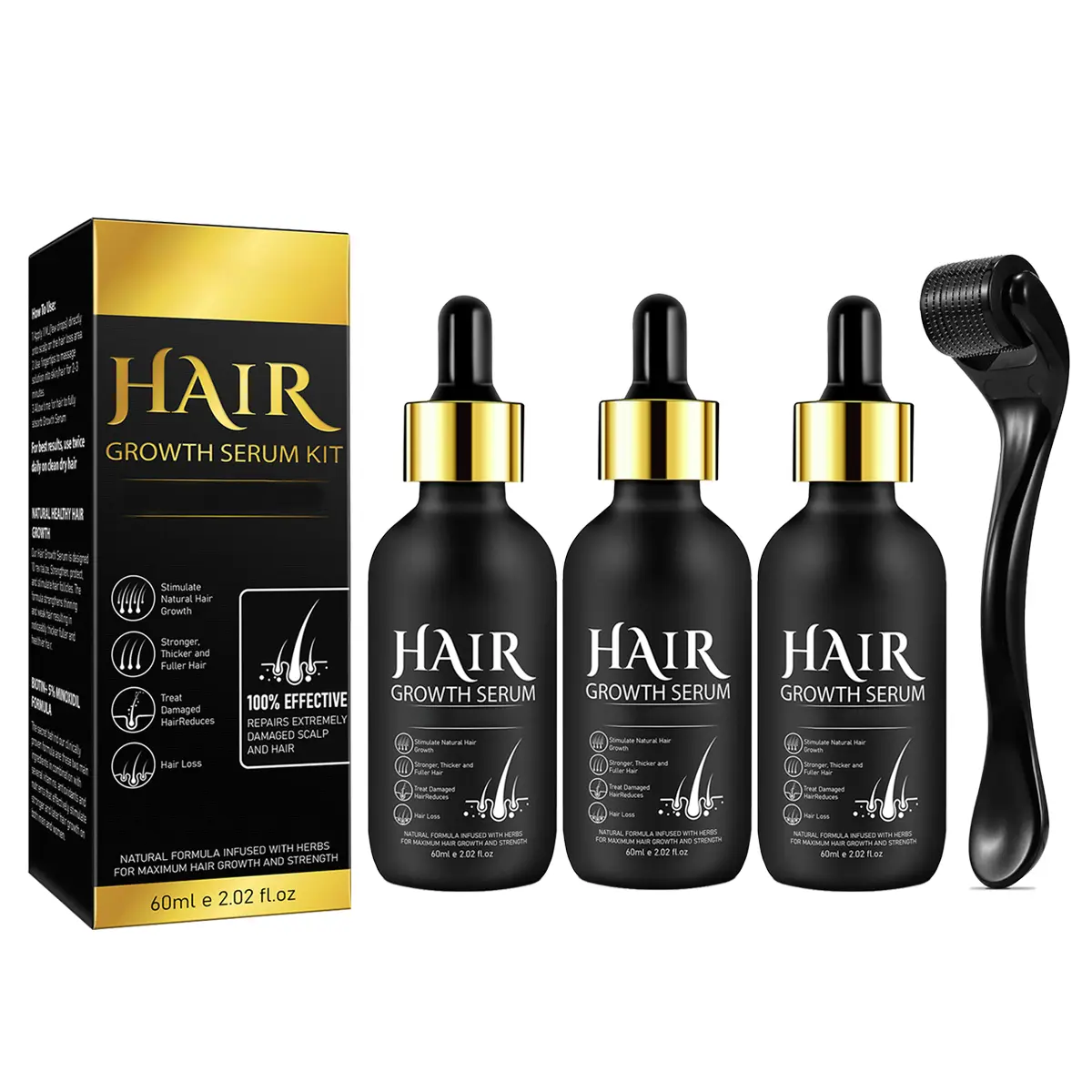 Hair Serum*3+Hair Roller