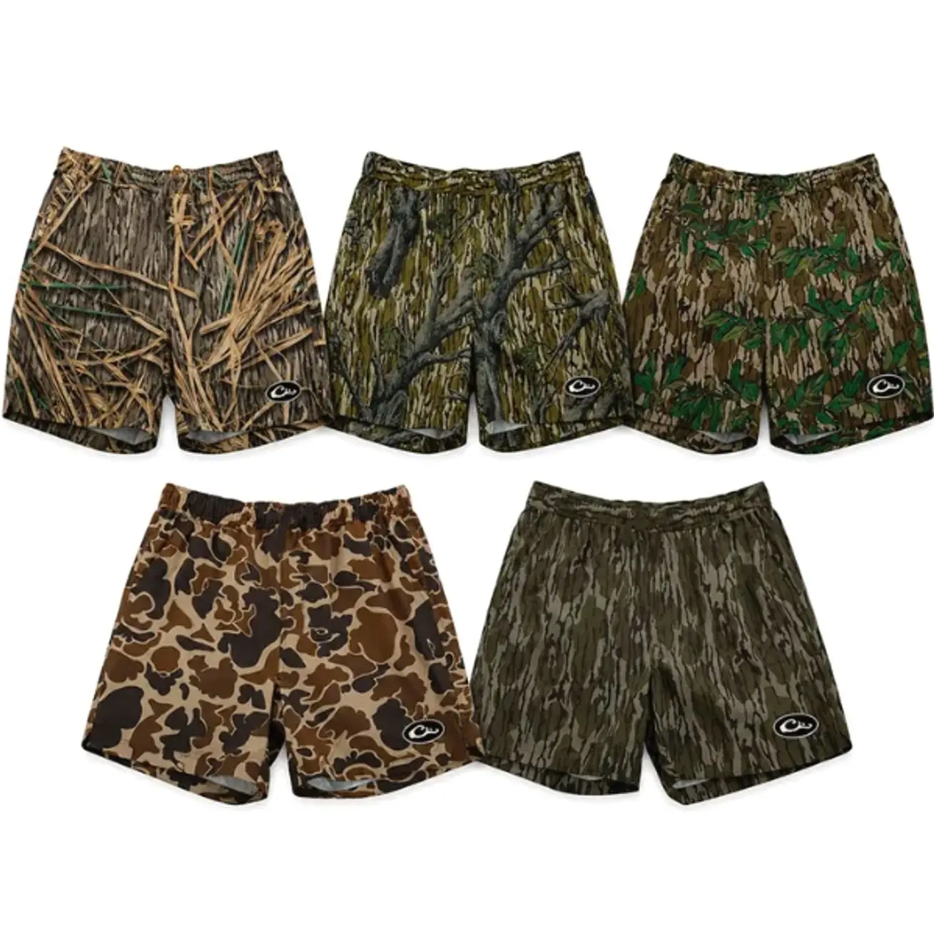 Drake Tri-Blend Hunting Bottomland Camo Shorts, Timber Camouflage Shorts, Woodland Hunting Shorts, Men's Outdoor Shorts, Duck Hunting Shorts, Deer Hunting Shorts, Tactical Training Shorts