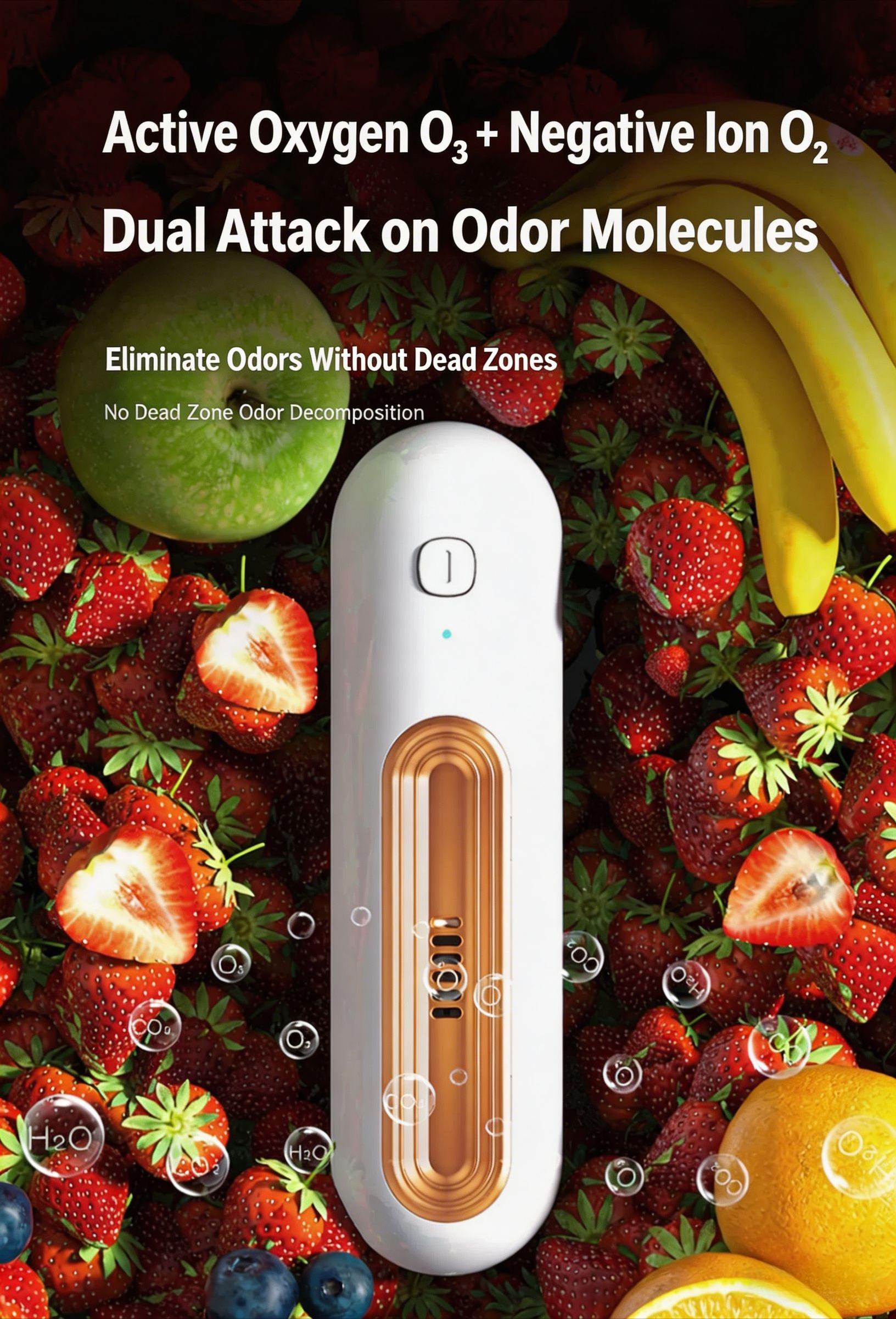 Portable Ozone Purifier for Refrigerator, Eliminate Bacteria & Odors,Suitable for refrigerators, fruit and vegetable air purifiers