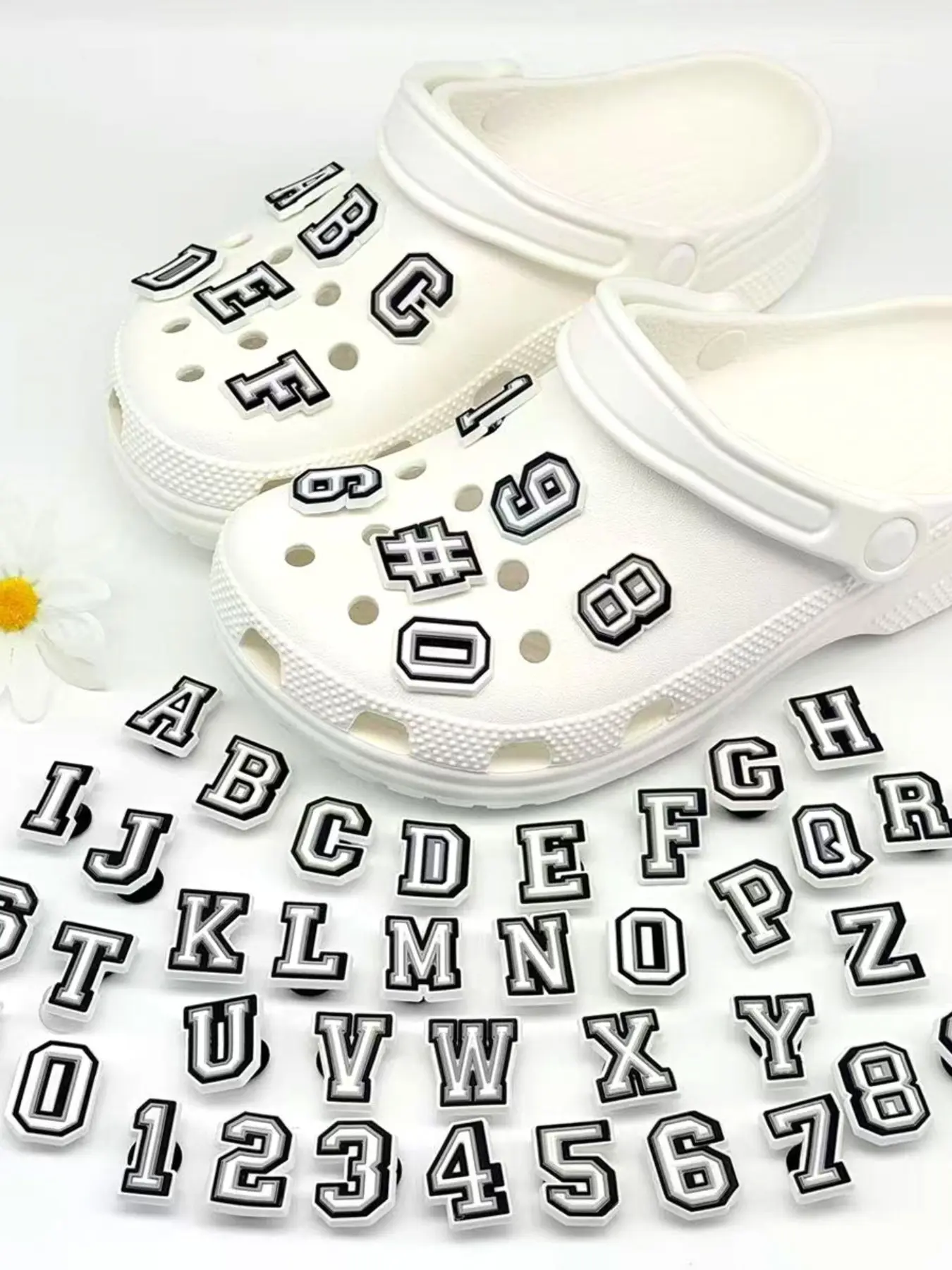 Shoes Hanging Letter & Number Decorations, Shoe Decoration Charms, Decorative Shoe Accessories, Soft Rubber Material, Perfect for Back-To-School, Versatile Casual Gift, Floral Decoration