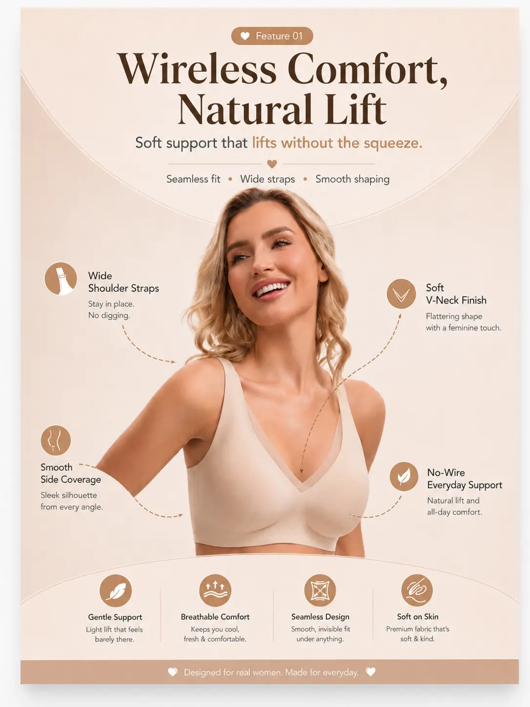 Womens Wireless Bras V Mesh Comfortable Bralette Supportive Tshirt Jelly Bra No Underwire Seamless Push Up Everyday Bras summervibes