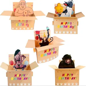 Happy Birthday Card Set, 5-Pack Prank Cards, 3D Foldable Greeting Cards, Humorous Gift for Men & Women, Includes Envelopes