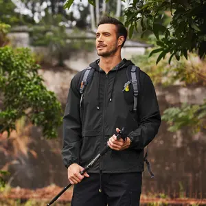 COOFANDY Mens Packable Rain Jacket Lightweight Waterproof Raincoat with Hood Outdoor Rain Gear Travel Hiking Cycling