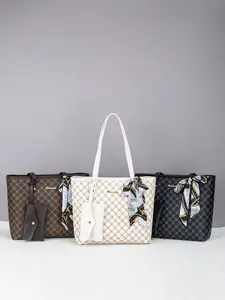 Fashion Single Shoulder Tote Bag, Fashionable Patterned Bag, Unique Letter Pattern Large Capacity, Perfect for Storing Essentials, Matching Elegant Coin Purse